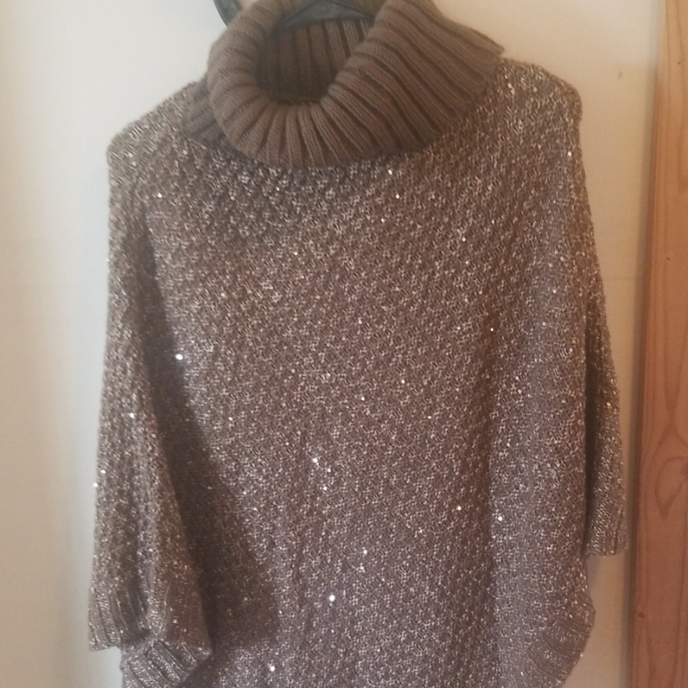 Tan sequin poncho